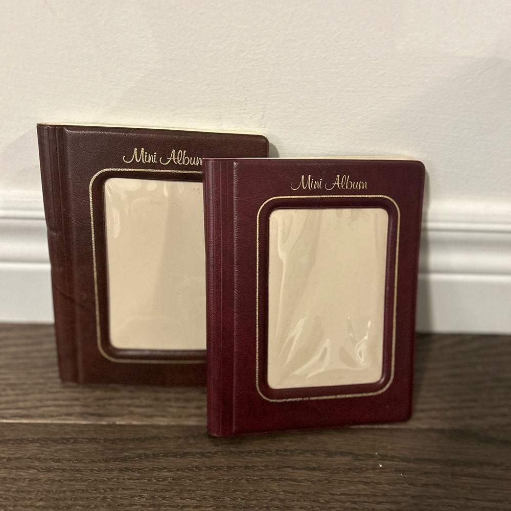 Vintage Mini Photo Albums - Burgundy and Brown
